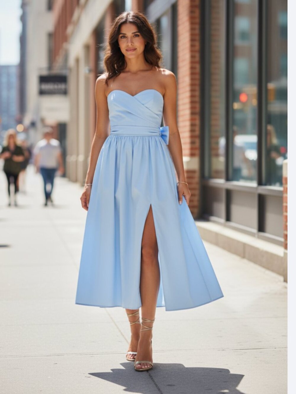 NWT French Connection Florida Summer Strapless Maxi Dress 66 Cashmere Blue 14